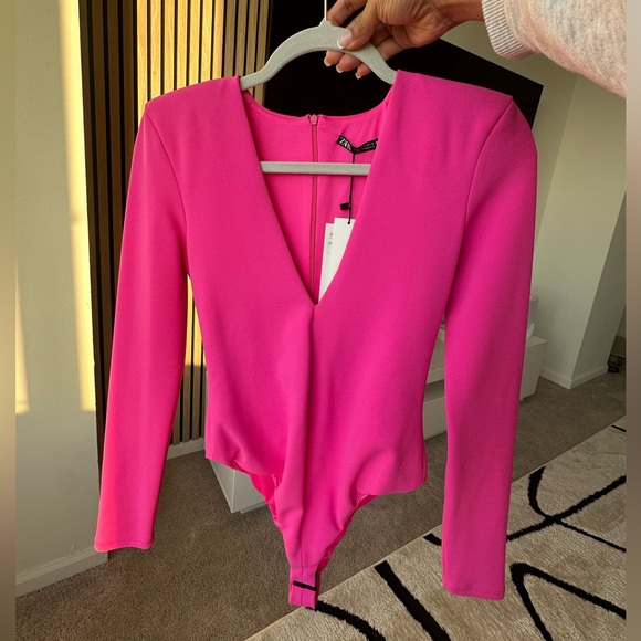 NWT ZARA pink bodysuit size Small - Picture 7 of 7